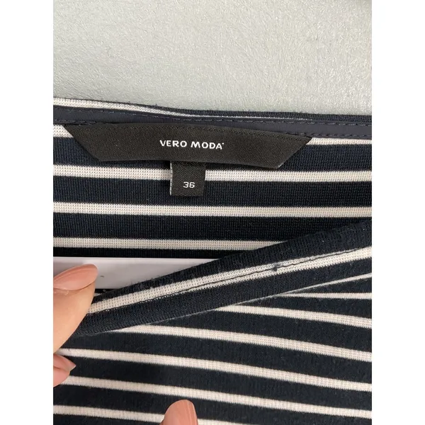 Vero Moda Women Dress VMTAILOR LS ABK Striped Long Sleeve Black White Size 36 - Image 5
