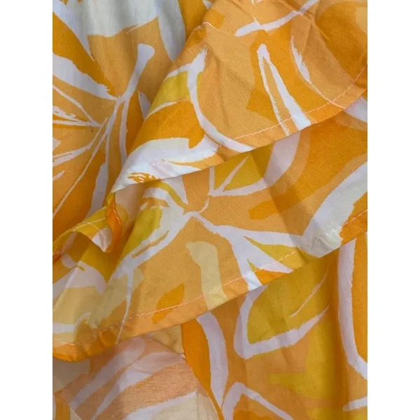Sugarlips Floral Ruffle Mini Dress Yellow Size M Cotton - Image 9