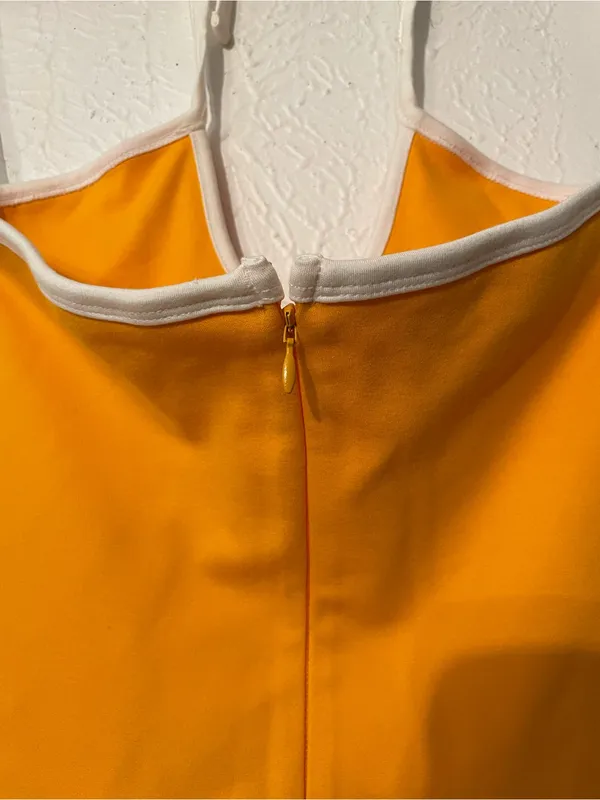 Lovers + Friends Strapless Orange Mini MADDISON MINI DRESS White Tie Small - Image 5