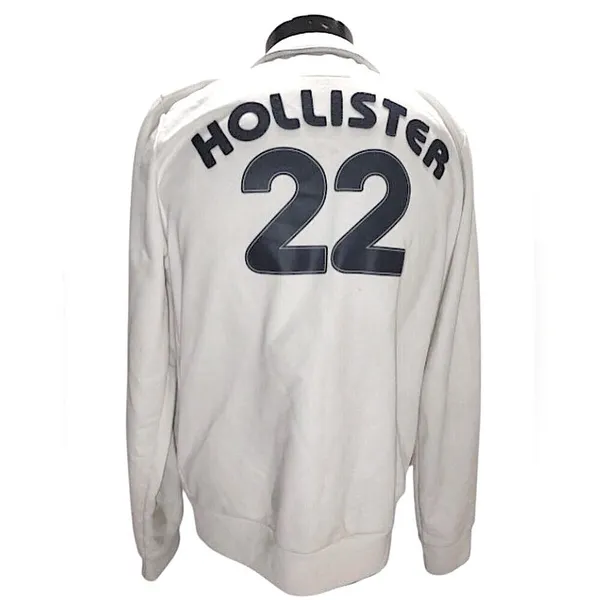 Hollister white long sleeve zip up jacket size XL - Image 2
