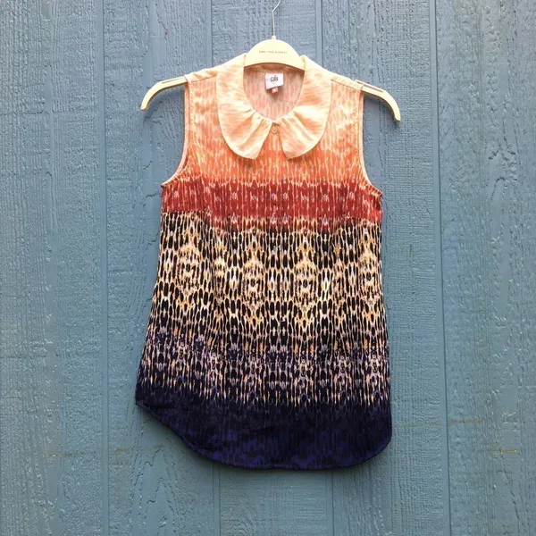 CAbi Women's Size Small Love Peter Pan Ombré Blouse v6x - Image 4