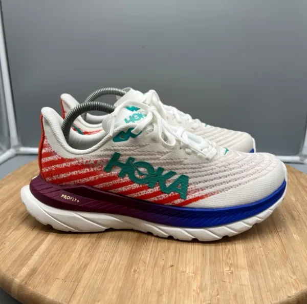Hoka One One Mach 5 Women's Size 8.5 D White Flame Running Shoes White - Image 2