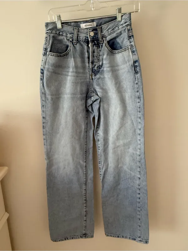 Zenana Outfitters Light Blue Washed Denim Jeans - Image 4