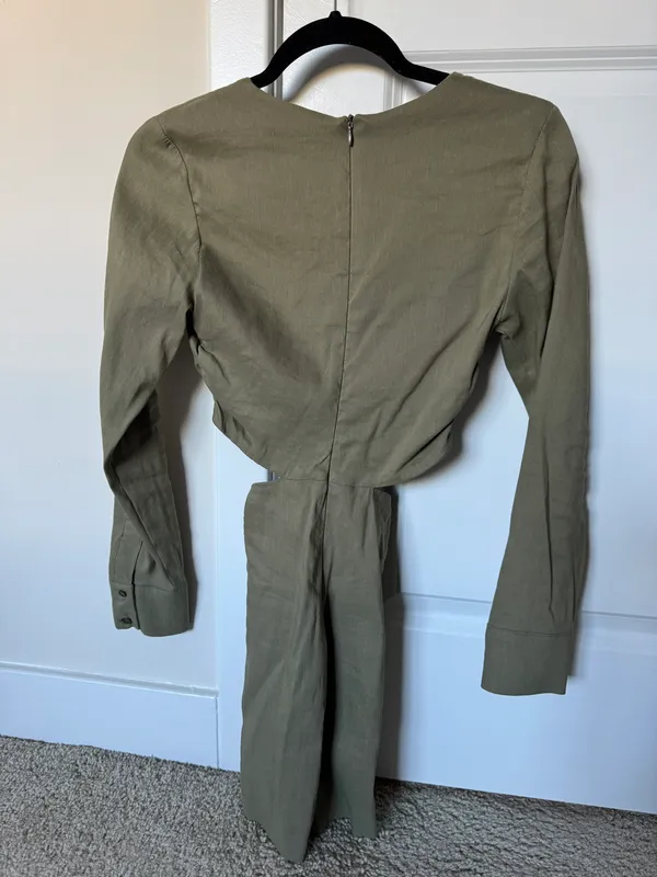 Zara Green Cutout Dress - Image 3