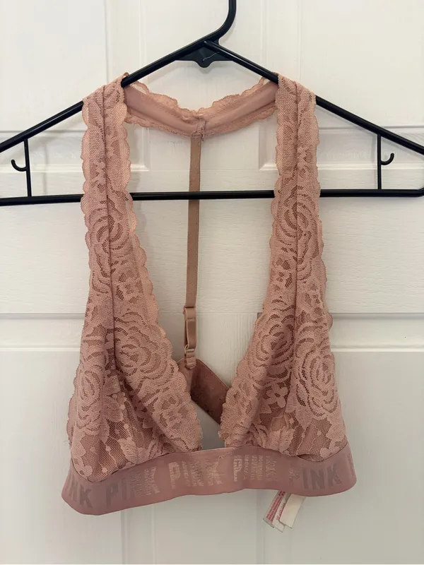 PINK Victoria's Secret Rose Taupe Lace Bralette - Image 2