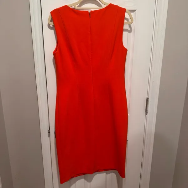 Boss Vibrant Orange Midi Dress - Image 4