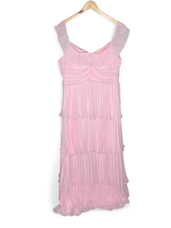 NEW Lulu’s Always Remarkable Pleated Tiered Off Shoulder Maxi Dress in Pink - Image 5