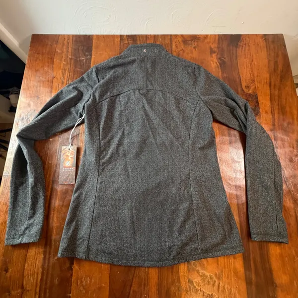 Kyodan Outdoor Womens Herringbone Quarter Zip Pullover Grey Large NWT Gray - Image 2