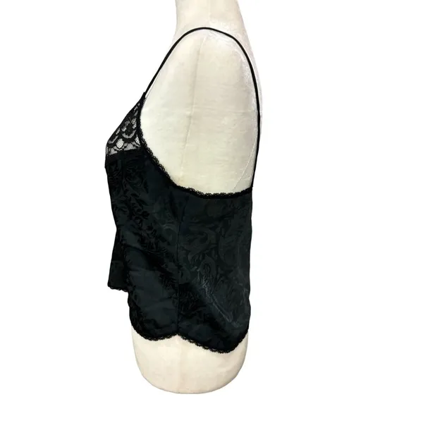 VTG Dreamtime Camisole Top Black Lace Satin Sz M Goth Grunge Witchy Whimsigoth - Image 6