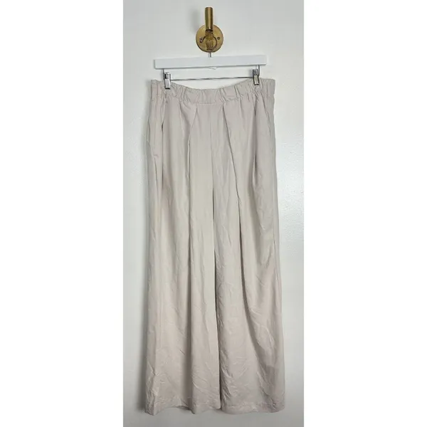 FREE PEOPLE Nothin' to Say Elastic Waist Pants in Champagne Dream Size Large - Image 5