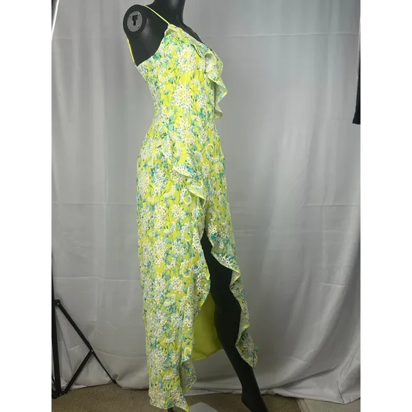 LOST + WANDER Sunbloom Eyelet Floral Maxi XS Dress Yellow + Free Necklace - Image 2
