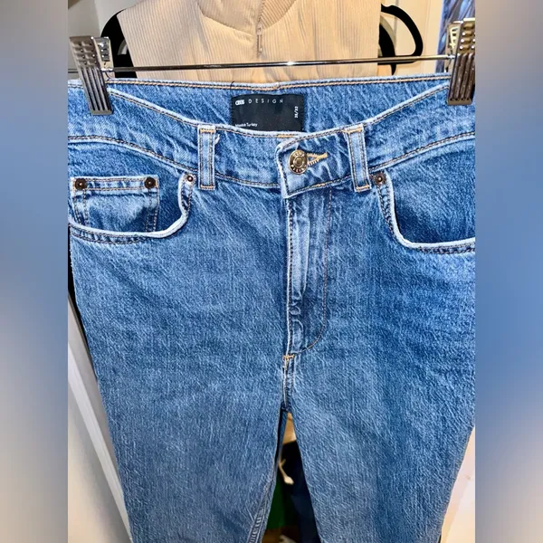 ASOS DESIGN high rise '70's' stretch flare jeans in midwash - Image 5