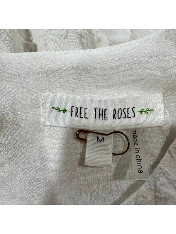 Anthropologies Free the Roses White Rose Tiered Blouse Size M - Image 11