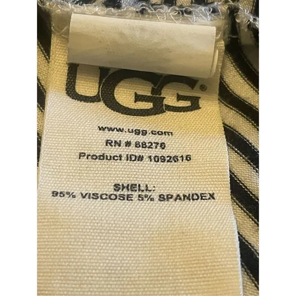 UGG Women’s Black / White Stripe Robe Kimono Size L - Image 8