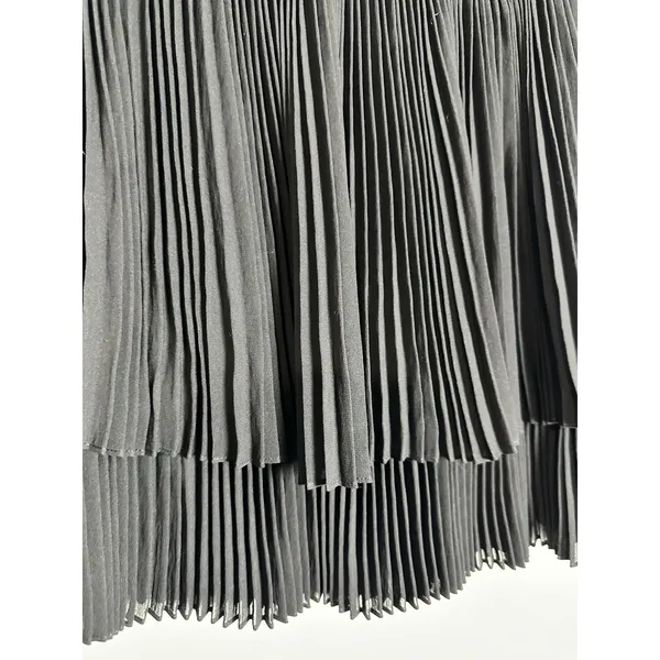 Free People Archive NYC Made Pleated Tiered Mini Skirt Black Size 4‎ - Image 2