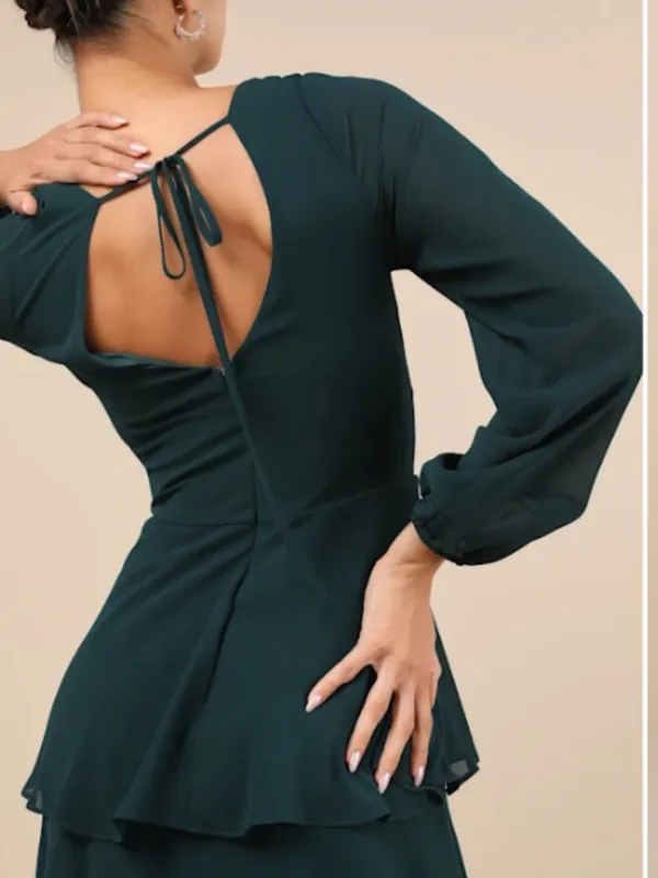 LULU's Elegant Sexy Sophisticated Long Sleeve Romantic Flowy Bridesmaid Maxi - Image 2