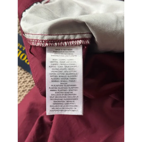 Polo Ralph Lauren Women's High Rise Retro Burgundy Pants Belted Size 6 NWT - Image 4