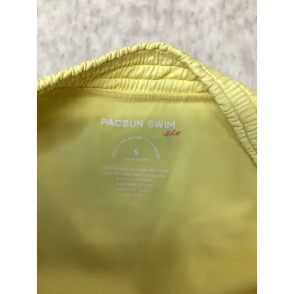 PacSun Swim Eco Yellow Smocked High‎ Cut Bikini Bottoms Small NWT - Image 3