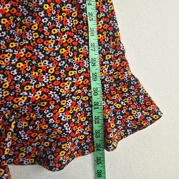 Hutch Floral Sweetheart Mini Dress Ruffle Hem Sleeveless‎ Multi Color Size M - Image 11