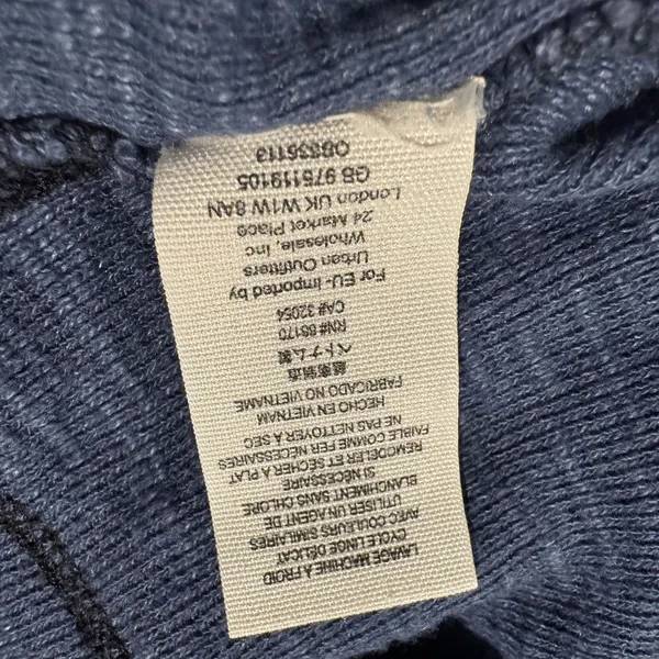 We The Free People Womens Top Turtleneck Split Back Raw Edge Blue Size Small FO - Image 5