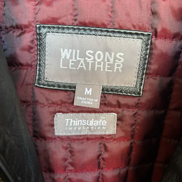 Wilsons Leather Black Zip Front Jacket Women’s Medium Genuine Leather Classic M - Image 2
