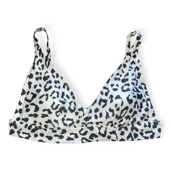 Aerie Womens Leopard Print Scoop Neck Triangle Bikini Top - Image 2