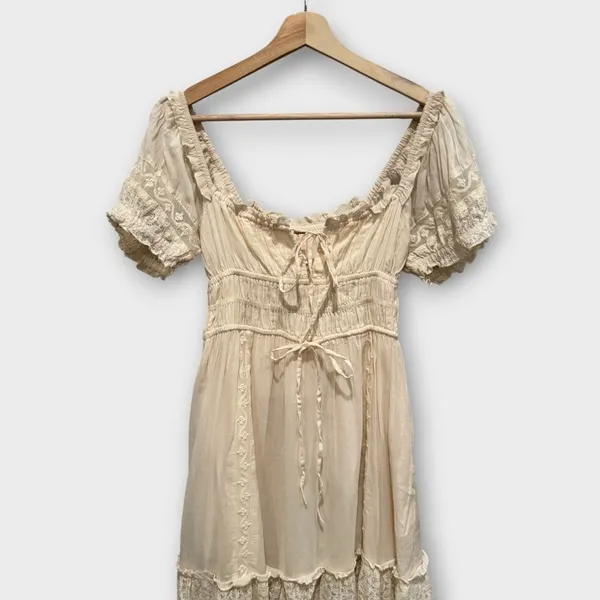 NEW Free People Falling Sun Puff Sleeve Midi Dress Size XS - Image 11