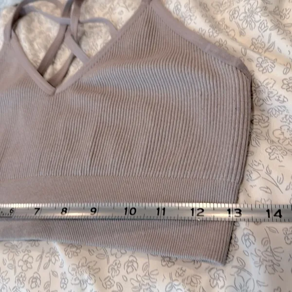 Aerie Strappy Ribbed Bra Brown Mauve Heather Size XL - Image 5