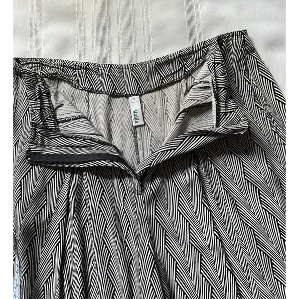 Valija wide-leg trousers, size 6, cream/black, viscose, geometric print. - Image 14