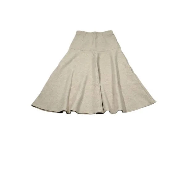 OGL FuzzLuxe Flared Maxi Skirt Heather Beige Cashmere Like Size Medium Tan - Image 3
