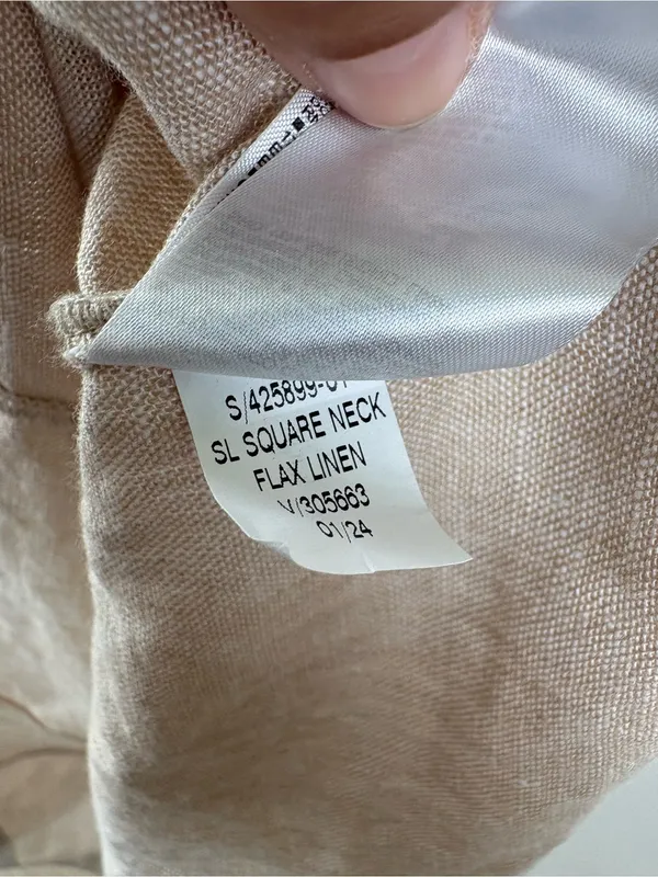 Old Navy Sleeveless Flax Linen-Blend Midi Dress Women's Size Large Tan/Beige - Image 8