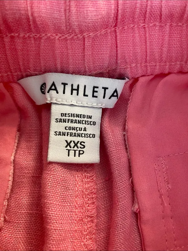 Athleta Retreat Linen High Rise Wide Leg Pant Pink XXS (SP25) - Image 6