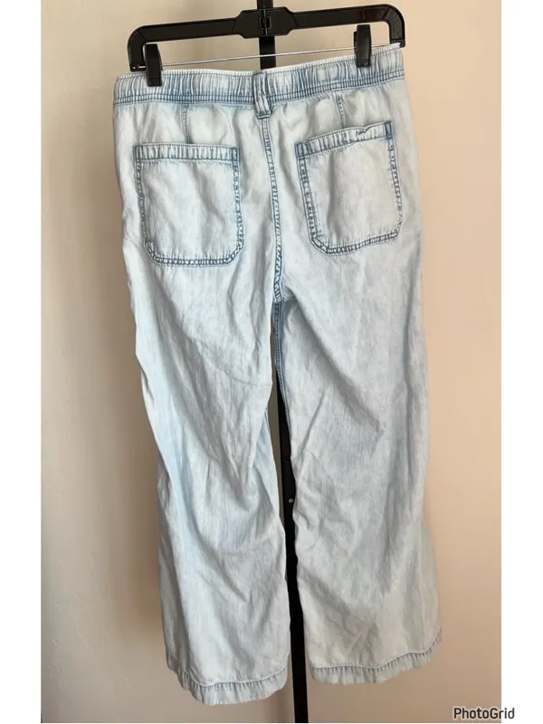 GAP Denim Easy Wide Leg Pant Drawstring Small - Image 3