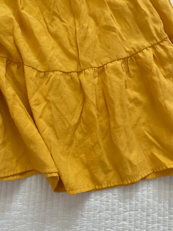 Yellow ruffle babydoll mini dress - Image 3