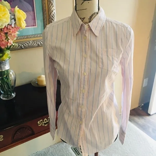 Tommy Hilfiger Pink Striped Button Down Blouse - Image 7