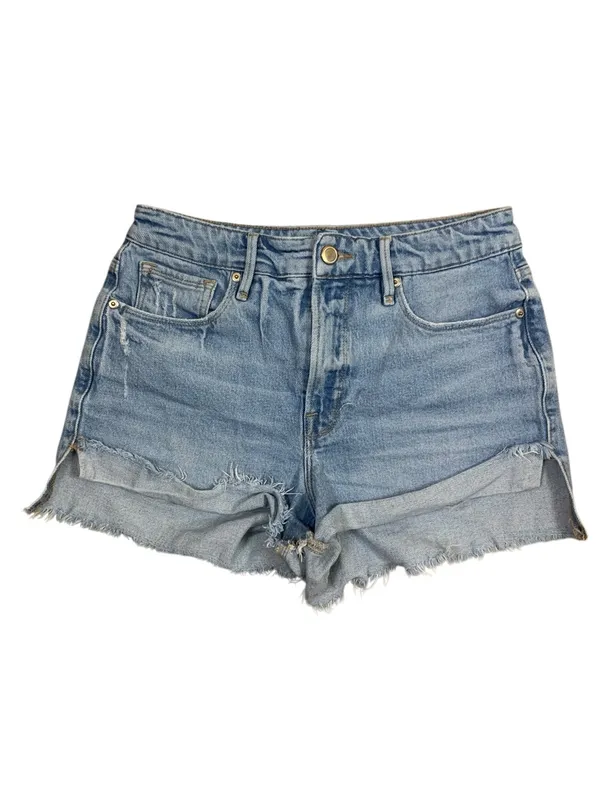 Good American 4 27 Denim Cutoff Shorts Light Wash Distressed High Rise Jean - Image 2