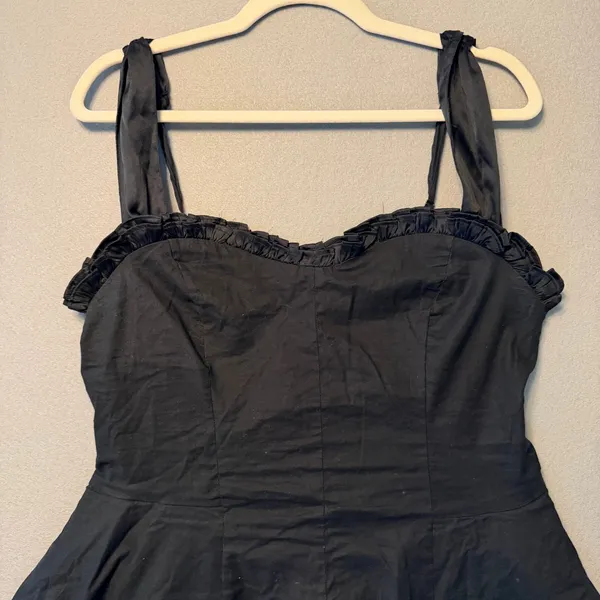 Free People Midnight Magic Mini Dress Ruffle Sweetheart Smocked Back Women Sz XL - Image 15