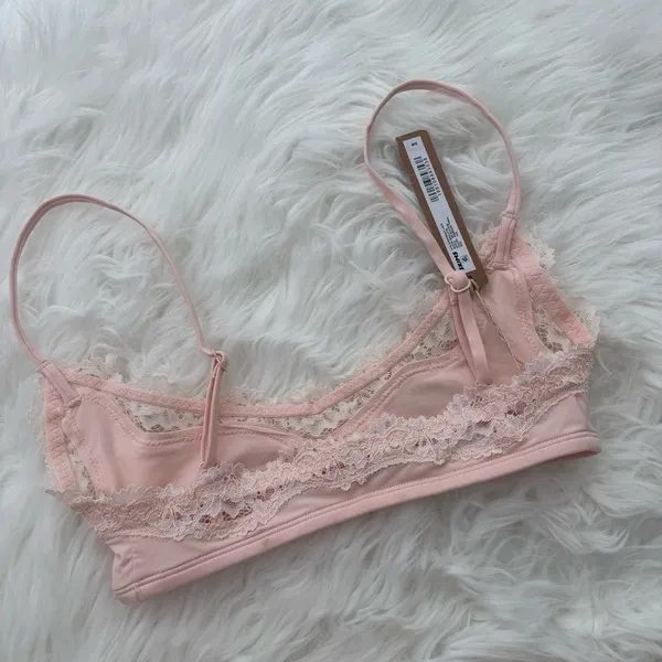 Skims Fits Everybody Lace Scoop Bralette Primrose Tonal Size XXS - Image 6