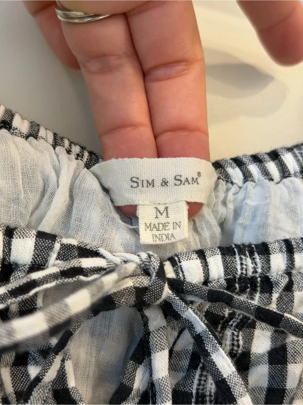 Cotton Gingham Sleeveless Dress Medium - Image 4