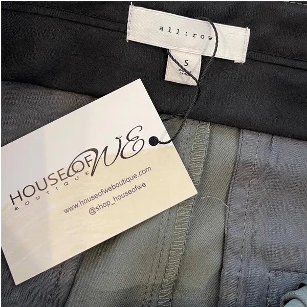 All:Row Wide Leg Pleated Pants Women's S Green Gray High Waist‎ Casual Trousers - Image 5