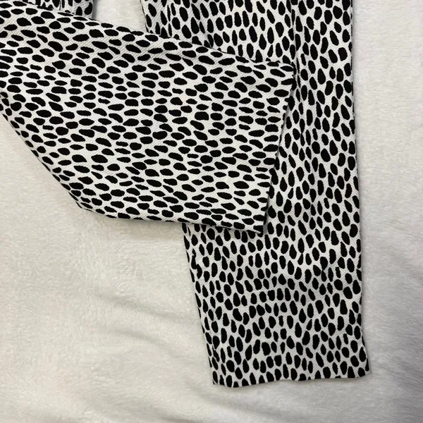 Talbots 14 Dalmatian Print Slim Crop Pants Black‎ White Animal Textured Trouser - Image 4