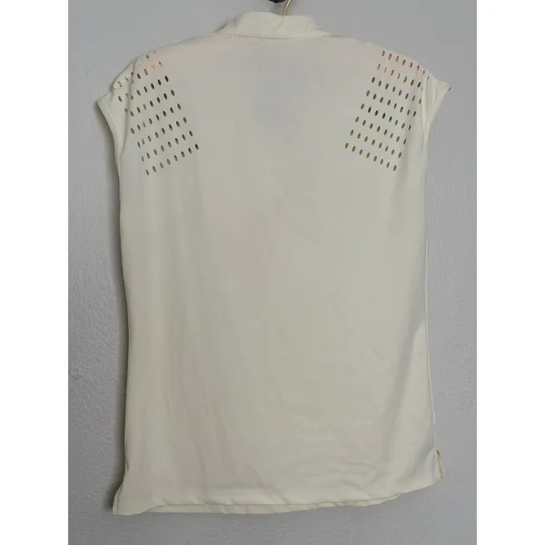 Soothfeel Shirt Womens Small Cream Butter Yellow Sleeveless Golf V Neck Vented - Image 4