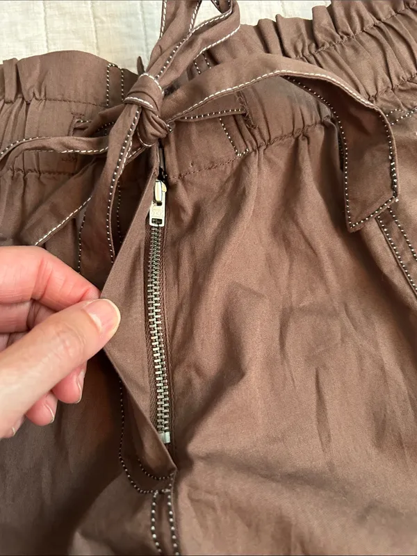 Onika Asha fawn brown NWT cotton boho comfy casual shorts M - Image 3