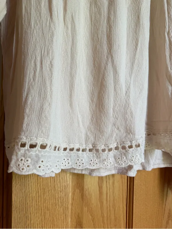 Knox Rose Cream Boho Embroidered Long Sleeve Blouse Square Neck XXL Boho - Image 4