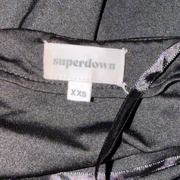 Superdown Black Maxi Skirt High Waisted Draped Front XXS Solid Long Bodycon - Image 3