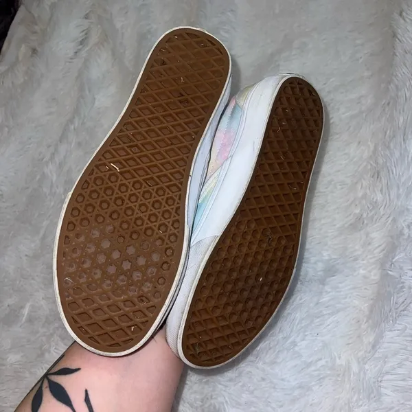 Vans Tie Dye Slip on Shoe size women’s 9 men’s 7.5 Pink Blue and Yellow - Image 3