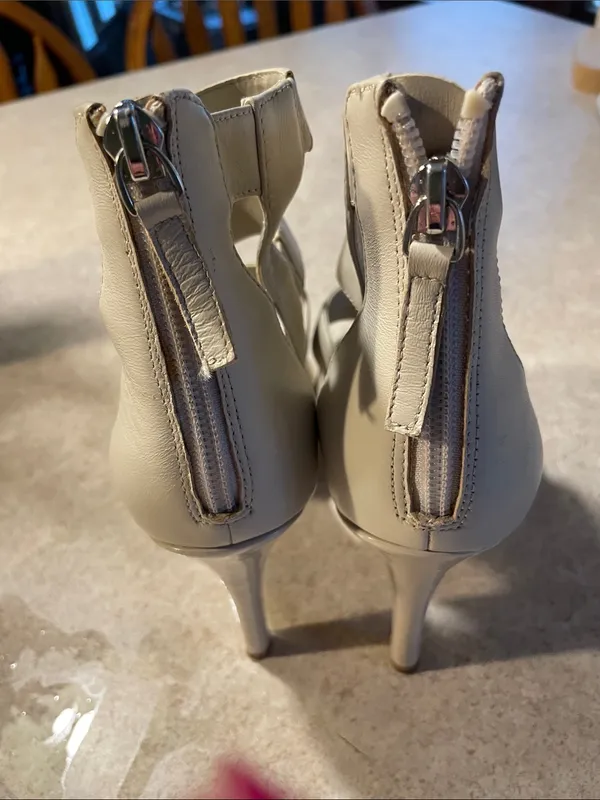 White House Black Market Strappy Open-Toe Heeled Sandals - Cream - Image 4