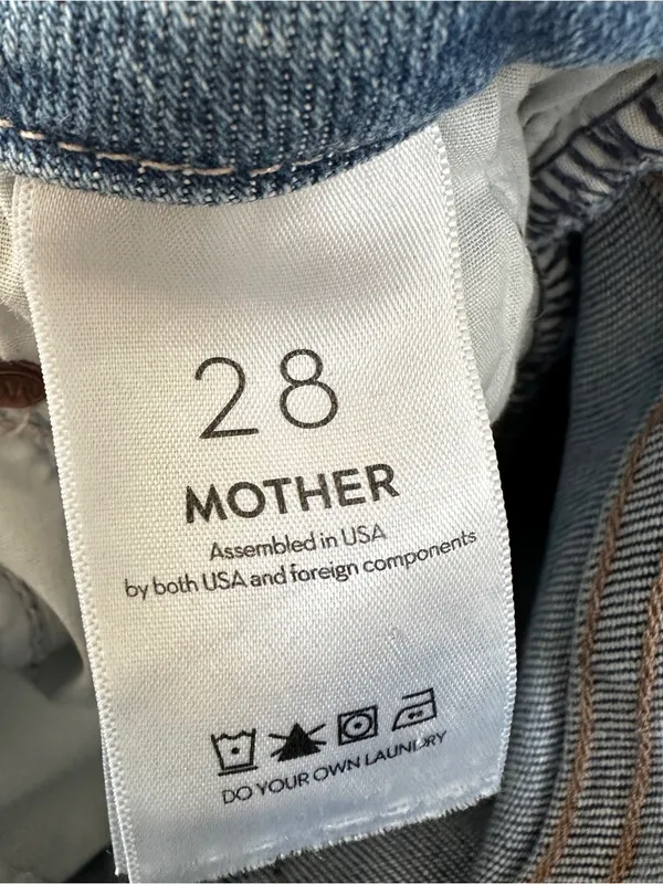 MOTHER The Roller Fray Wide Leg Jeans in Fan Favorite Sz 28 - Image 11