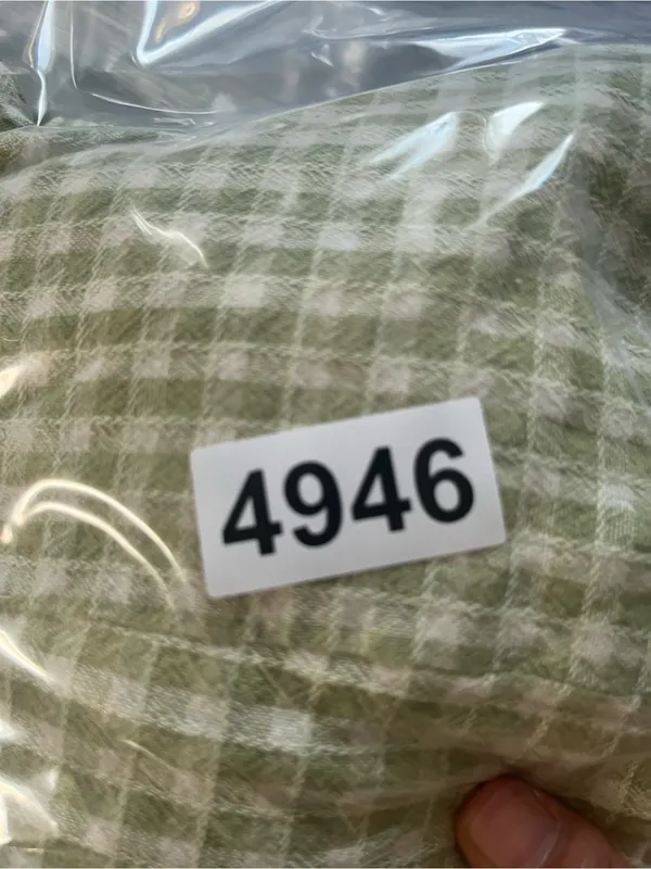 Sage Green White Gingham Puff Sleeve Mini Dress Large Cottagecore Western Farm - Image 8