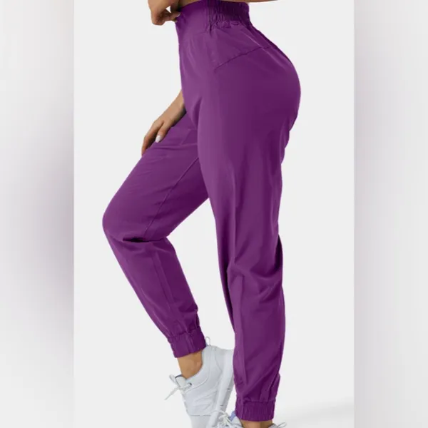 Halara Iris Purple High Waisted Elastic Waist Joggers Size S - Image 3